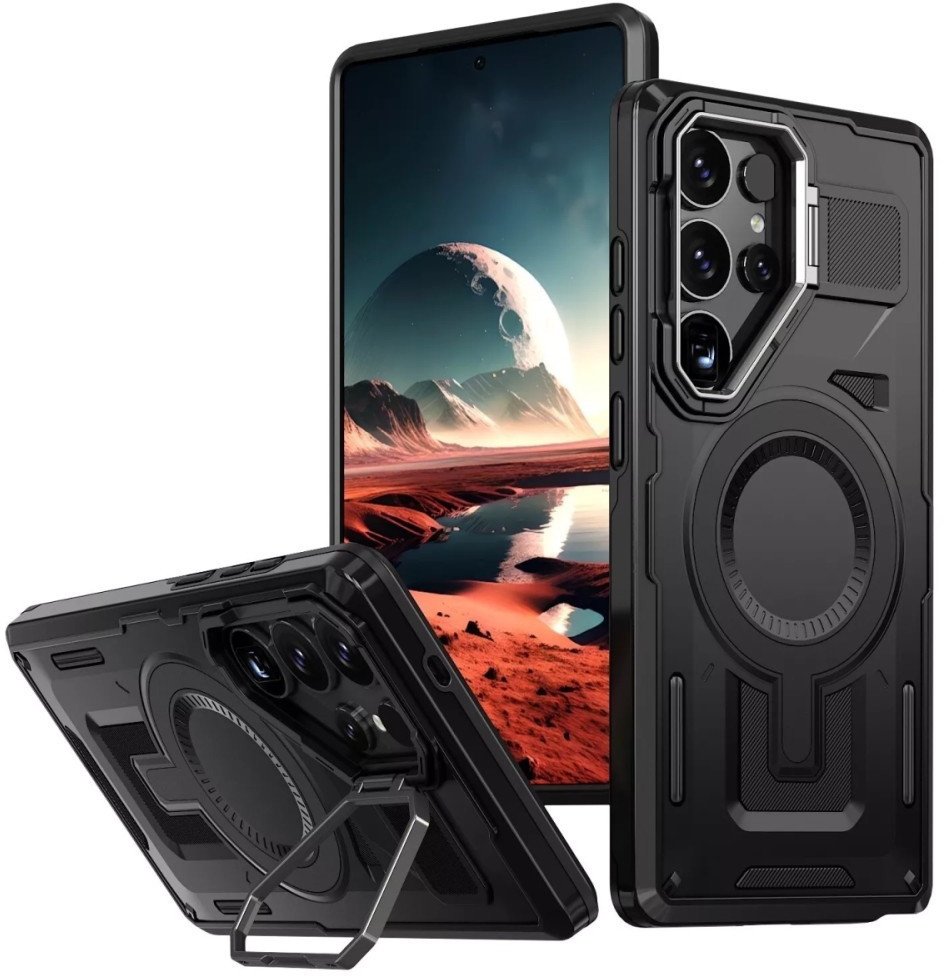 Etui pancerne Supero Aegist do Galaxy S25 Ultra, czarne