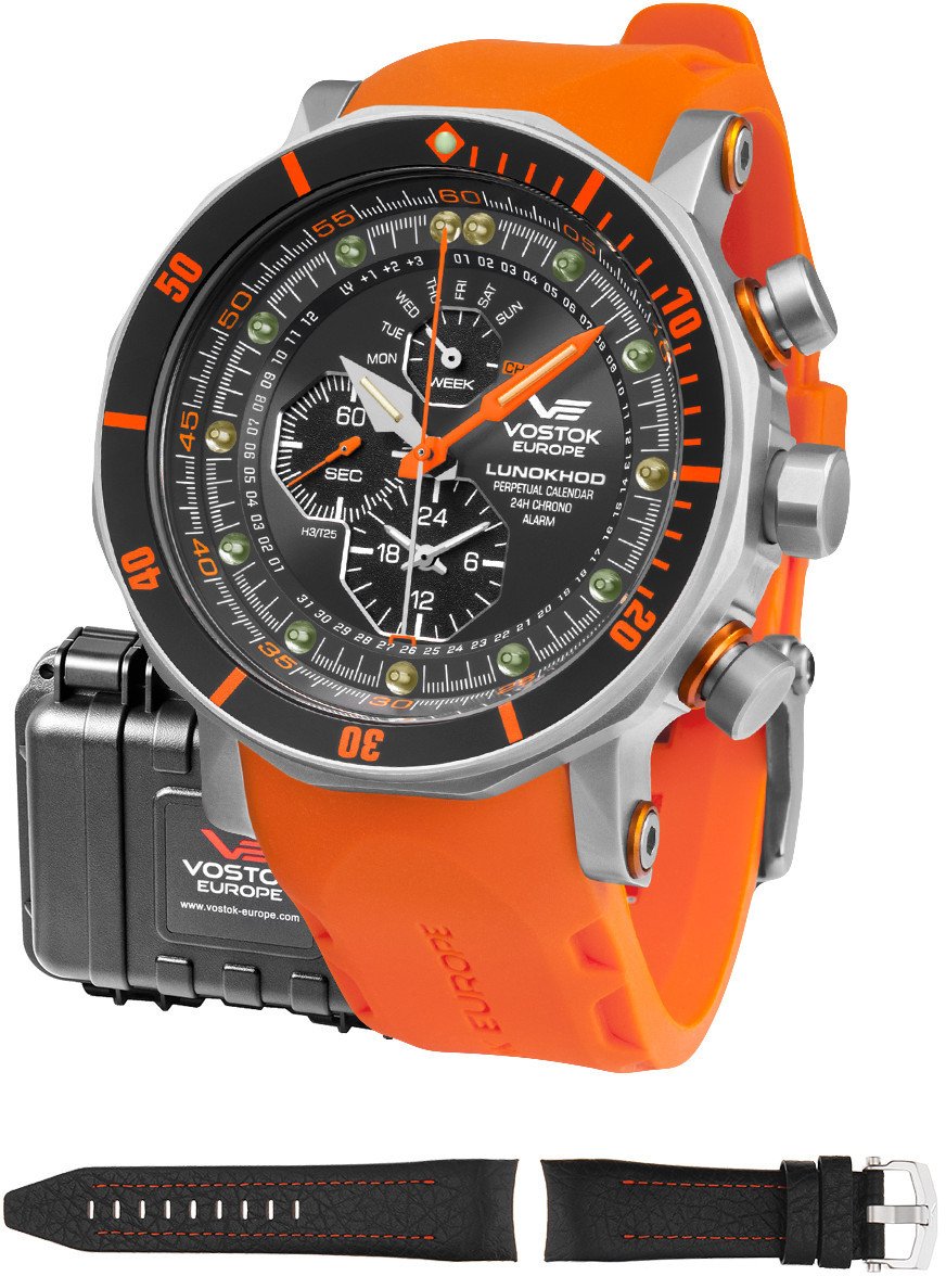 Zegarek męski Vostok Europe YM86-620A506S pomarańczowy