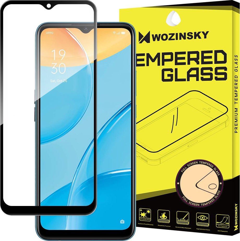Wozinsky Wozinsky super wytrzymałe szkło hartowane Full Glue na cały ekran z ramką Case Friendly Oppo A15 czarny