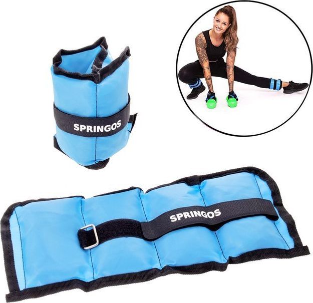 Springos Obciążniki na nadgarstki/kostki 2x1.5kg niebieskie