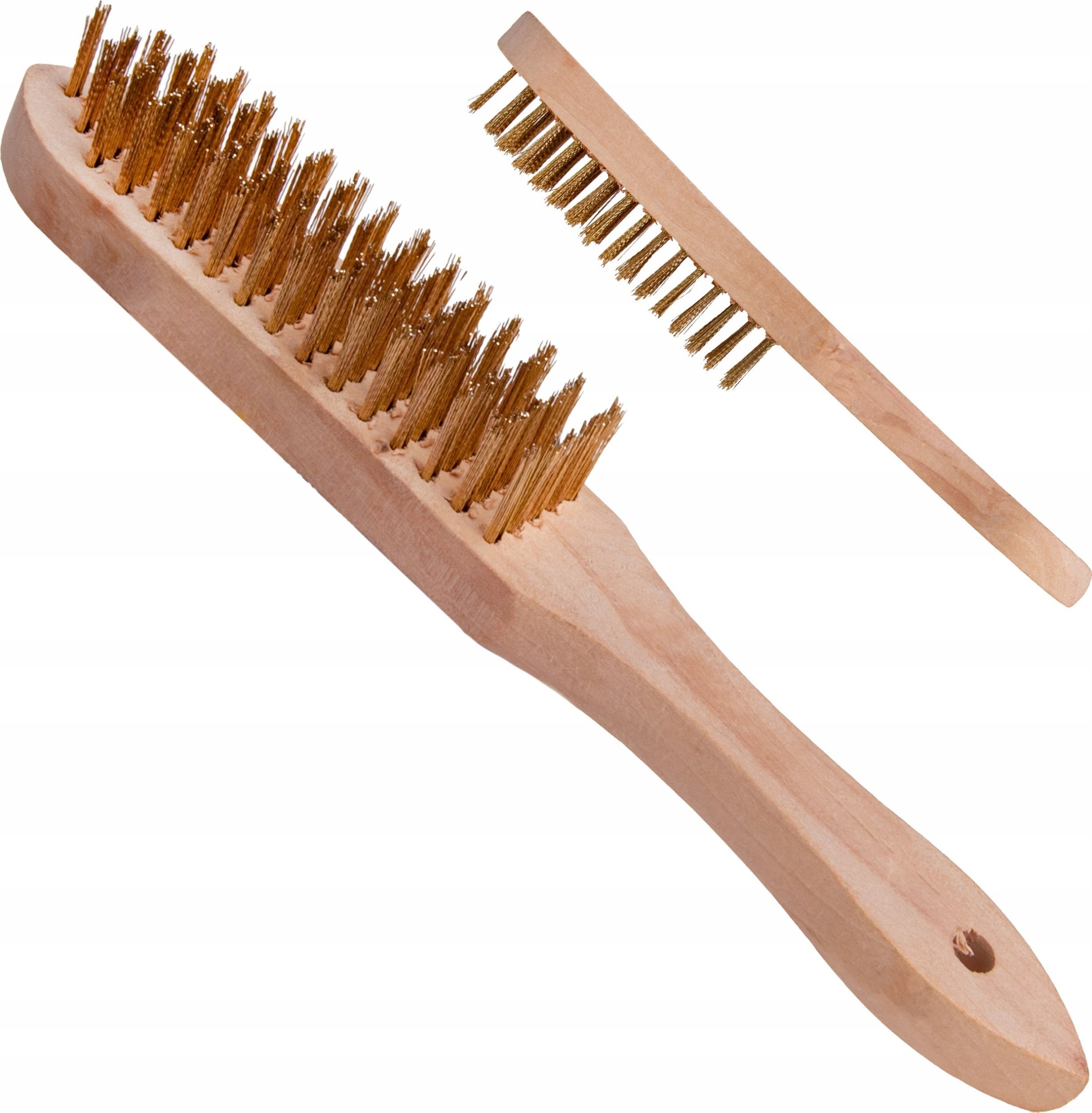 Szczotka do rdzy druciana żółta 5 rzędów drewno