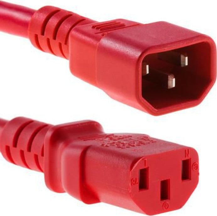 Kabel zasilający MicroConnect Microconnect PE040630RED kabel zasilające Czerwony 3 m C14 panel C13 panel