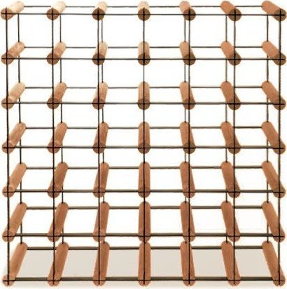 Wamar-Sosenka Regał na wino Stojak na 36 Butelek Szklanych/ PET RW-8/ 6x6 Brązowy Metal + Drewno RW-8-6x6-36_O_BR