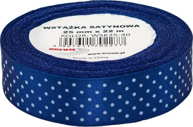 BREWIS Wstążka satynowa BREWIS kropki 25mm WSK25-40 Brewis