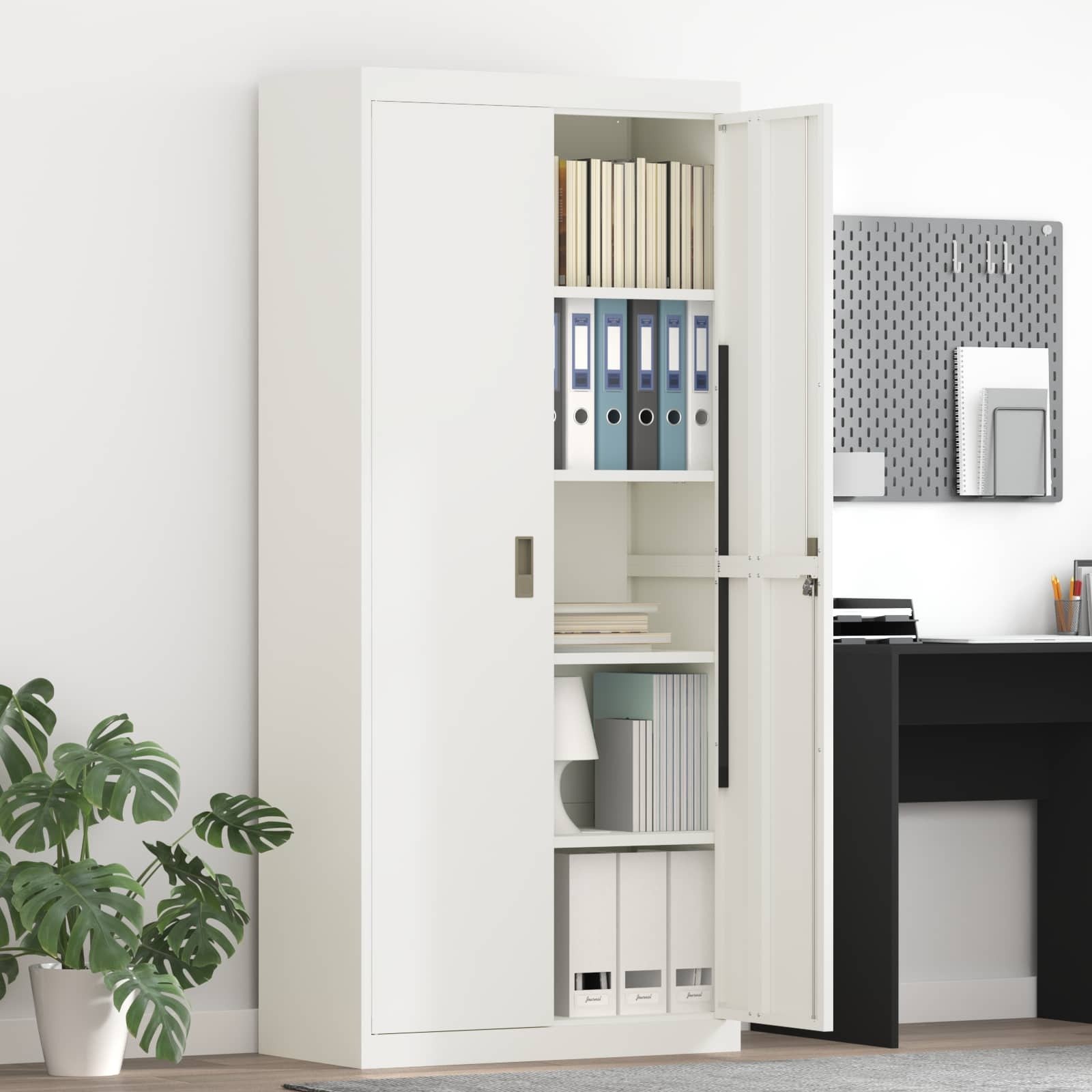 vidaXL Szafka do przechowywania 2 pcs Biały 80 x 40 x 180 cm Stal