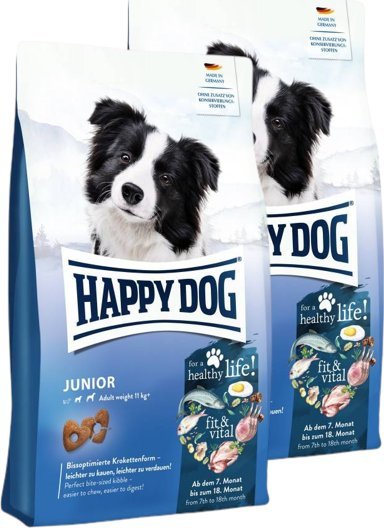 Happy Dog HAPPY DOG FitVital Junior, sucha karma, dla szczeniąt, 7-18 miesięcy, 2x10 kg