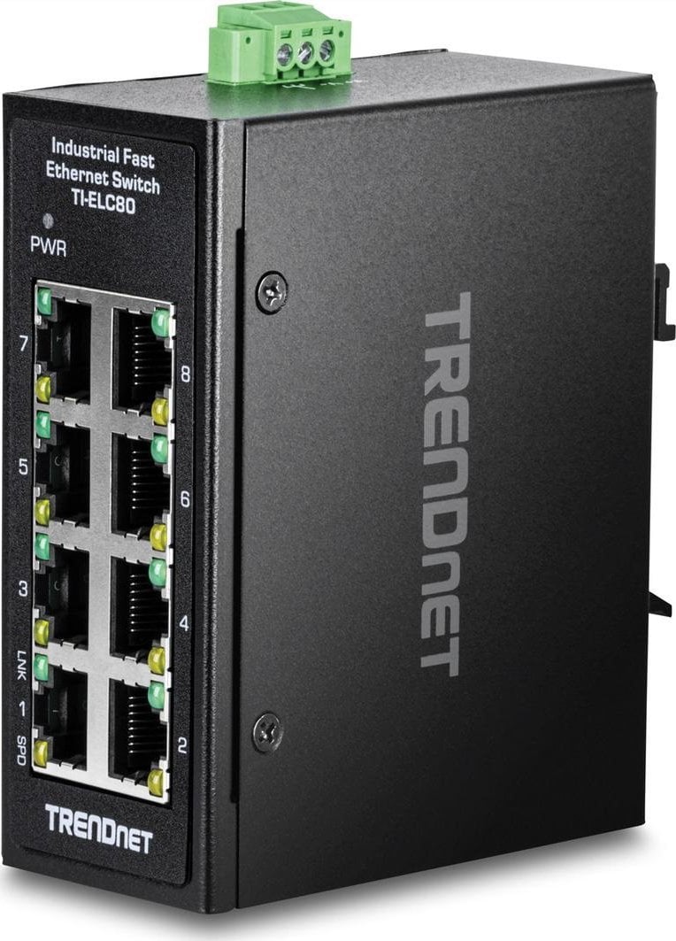 Switch TRENDnet TRENDnet 8-Port Industrial Fast Ethernet DIN-Rail MiniSwitch