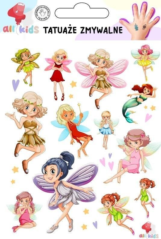 Tatuaże zmywalne dla dzieci Wróżki czarodziejki