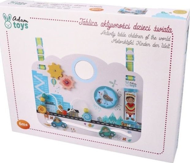AdamToys Drewniana tablica aktywności dla malucha