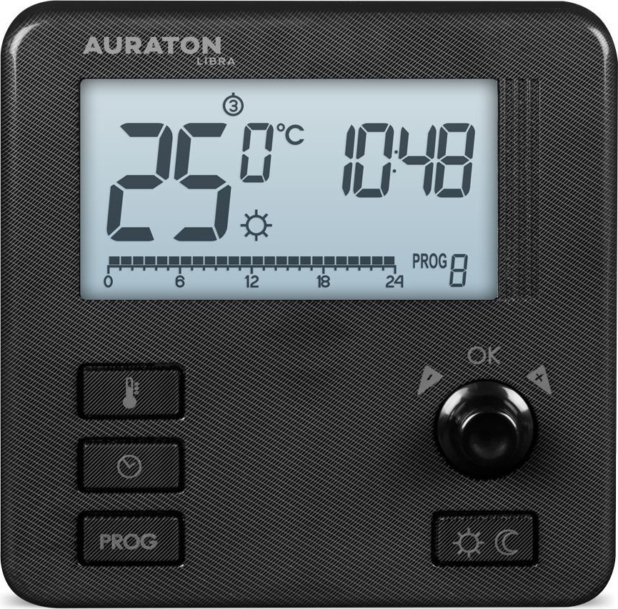 Auraton Auraton Libra czarny tygodniowy, przewodowy regulator temperatury