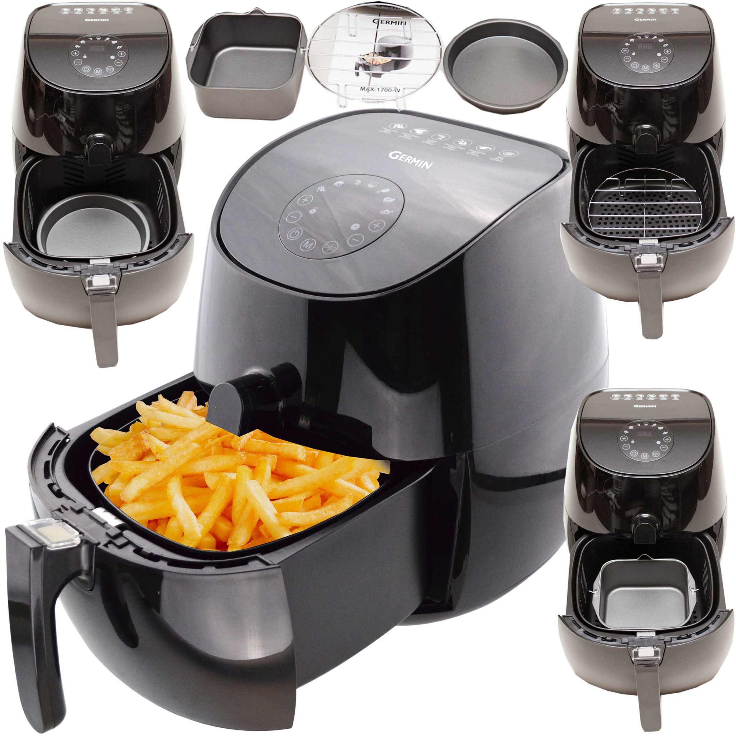 Frytkownica beztłuszczowa air fryer Berlinger | termoobieg | programy | LCD