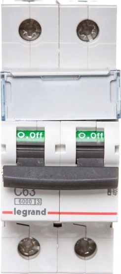Legrand Wyłącznik nadprądowy 2P C 63A 6kA AC S302 TX3 (403534)