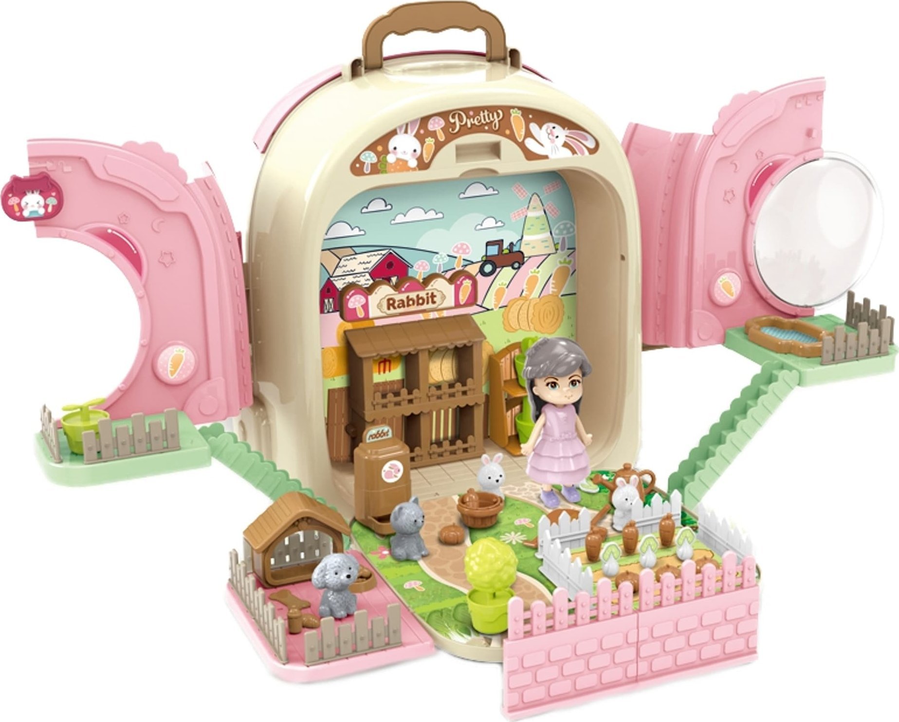 Woopie WOOPIE Królik w Plecaku 3w1 Farma Domek Ogródek