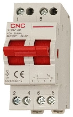 Modulinis perjungiklis CNC YCBZ-40, 2P, 40A, 1-0-2