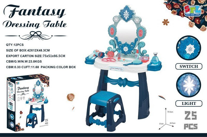 Triton Interaktywna Toaletka Księżniczki dla dzieci 3+ Świecące Gwiazdki + Suszarka z nawiewem + Akcesoria