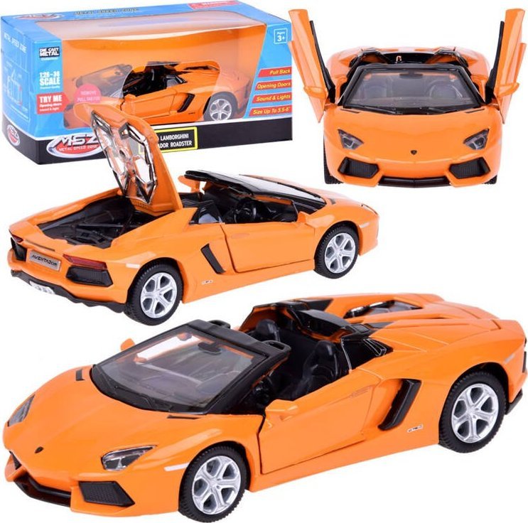 Jokomisiada Auto metalowe model Lamborghini Aventador Roadster 1:32 interaktyw. ZA5053