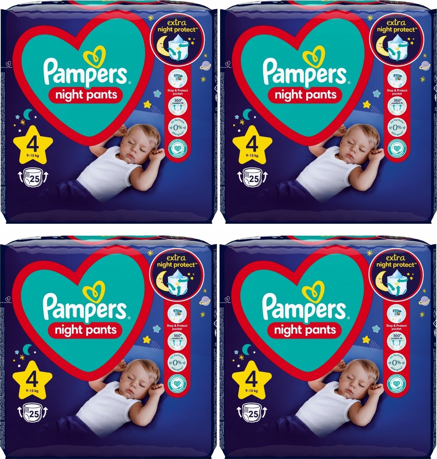 Pampers Pieluchomajtki Pants Night Monthly Pack 4, 9-15 kg, 100 szt.