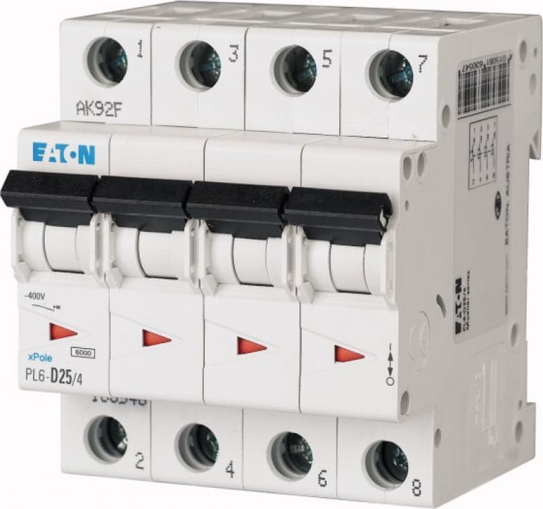 Eaton Wyłącznik nadprądowy 4P B 25A 6kA AC PL6-B25/4 166498