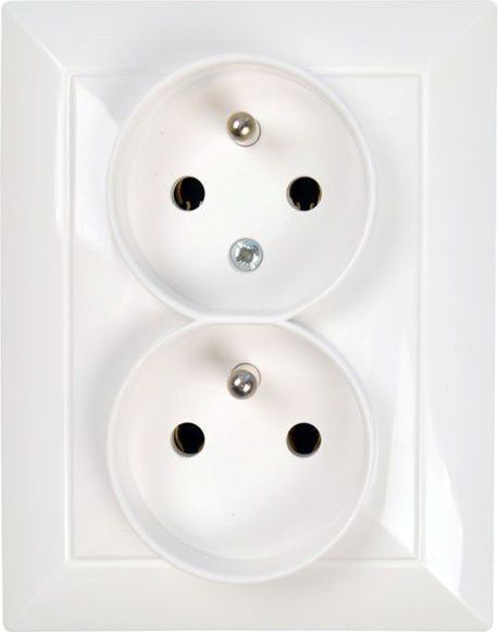 Legrand Gniazdo podwójne Valena Life typu monoblok z uziemieniem 16A biały (753186)
