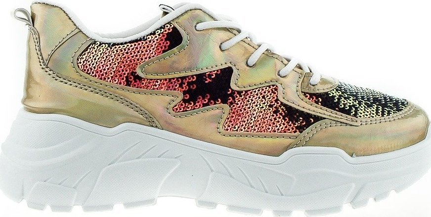 Estetino Tenisówki złote z cekinami-40