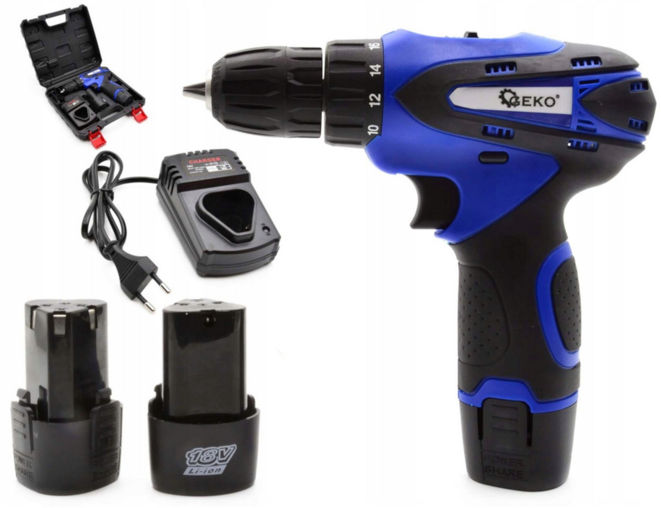 Wiertarko-Wkrętarka 18V Li-Ion 2xAKU (5)