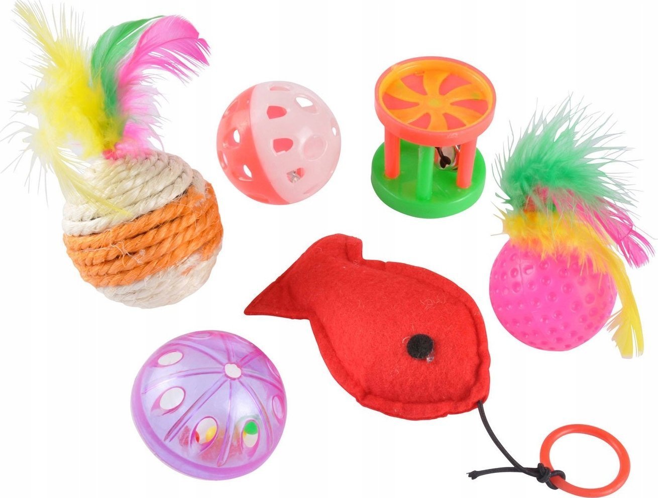 Homea Zestaw zabawek dla kota, z dźwiękiem, 6 elementów