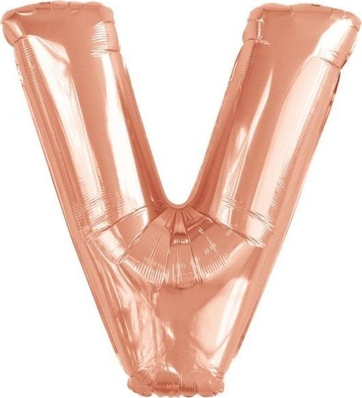 Balon foliowy litera V różowe złoto 78x86cm