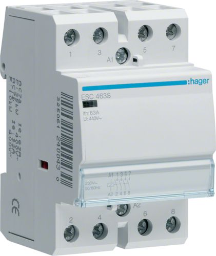 Hager Stycznik modułowy cichy 63A 4Z 0R 230V AC (ESC463S)