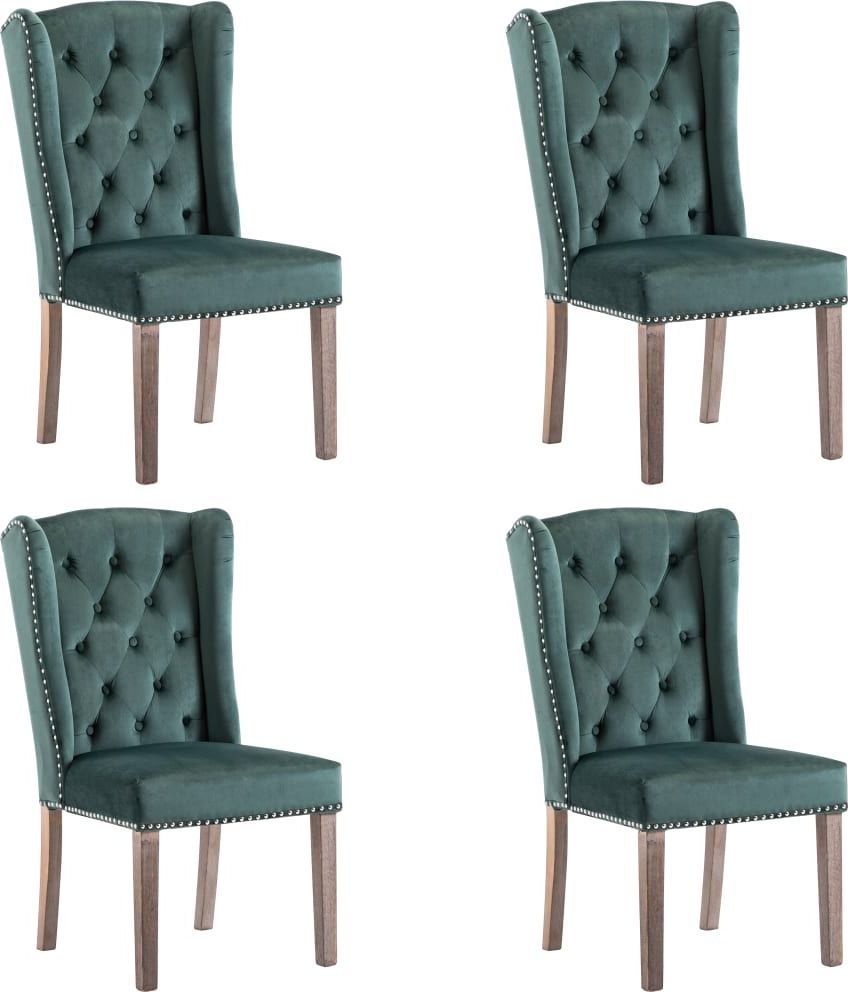 vidaXL Krzesła stołowe, 4 szt., ciemnozielone, aksamitne