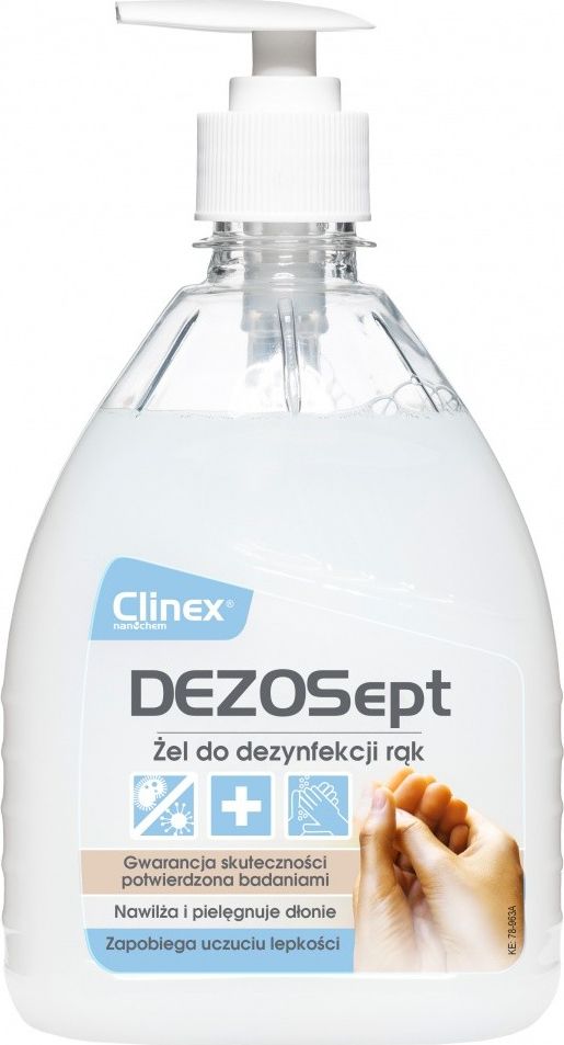 Clinex Żel do dezynfekcji rąk Dezosept 500ml, wirusobójczy