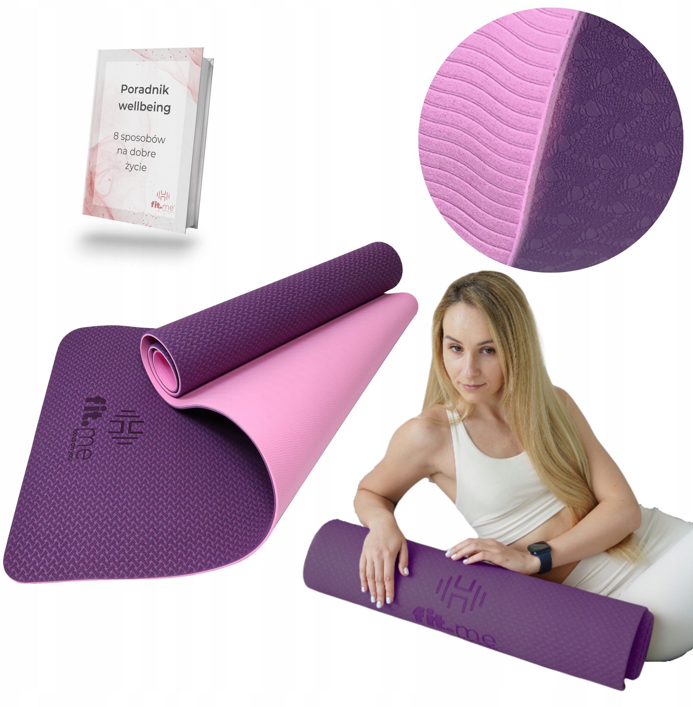 Mata do jogi TPE 6mm antpoślizgowa z paskiem