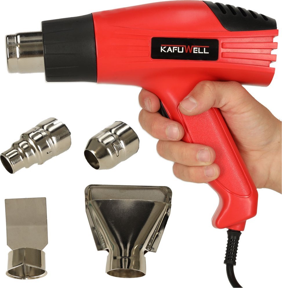 KIK KAFUWELL Opalarka elektryczna z regulacją temperatury 0-600 st. C + 4 wymienne końcówki 1600W