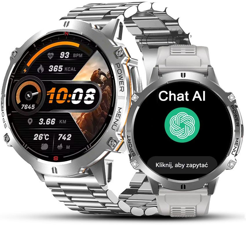 SMARTWATCH męski Rubicon F40-PROF bransoleta srebrny