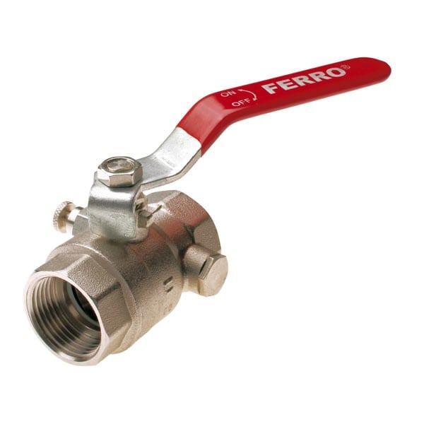 Ferro Zawór kulowy nakrętno-nakrętny 1/2" wodny KPO1