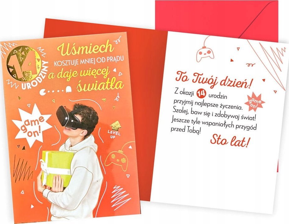 KUKARTKA KARNET V 14 URODZINY CHLOPAK