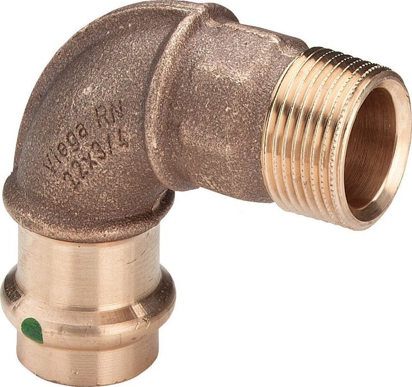 Viega Łuk 90° Z Sc 15 x 3/4 brąz krzemowy / błyszczącaŁącznik do rur