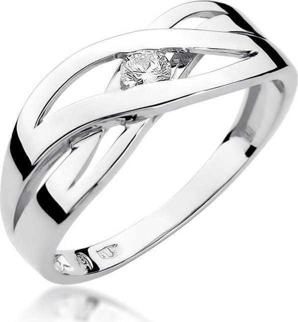 Best Diamonds złoty pierścionek z brylantem 0.10ct 21