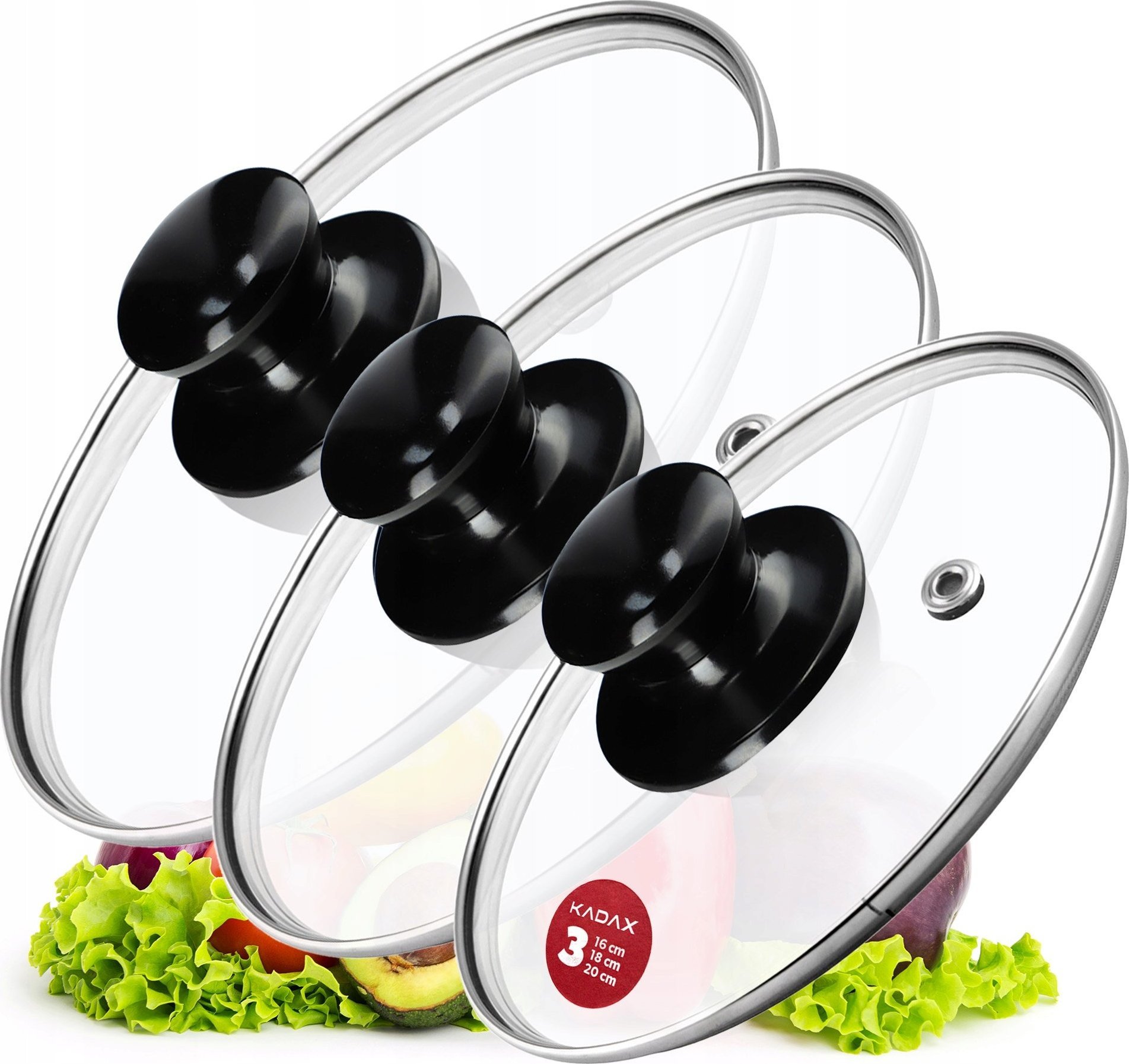 Kadax KADAX Pokrywka Szklana Pokrywa Zestaw 16/18/20cm