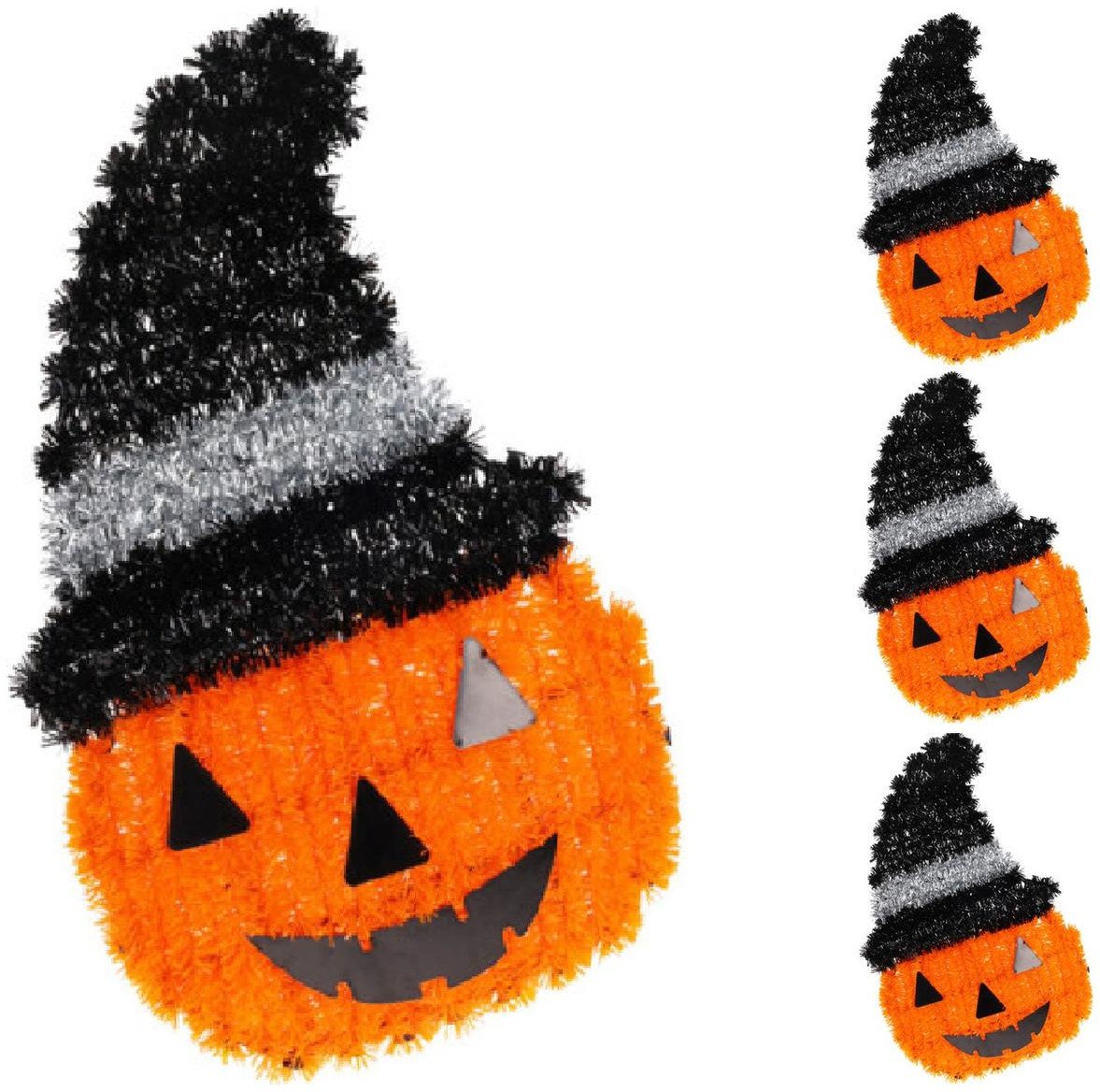 FIGURKA DEKORACYJNA DYNIA 35CM HALLOWEEN BIAŁY PASEK