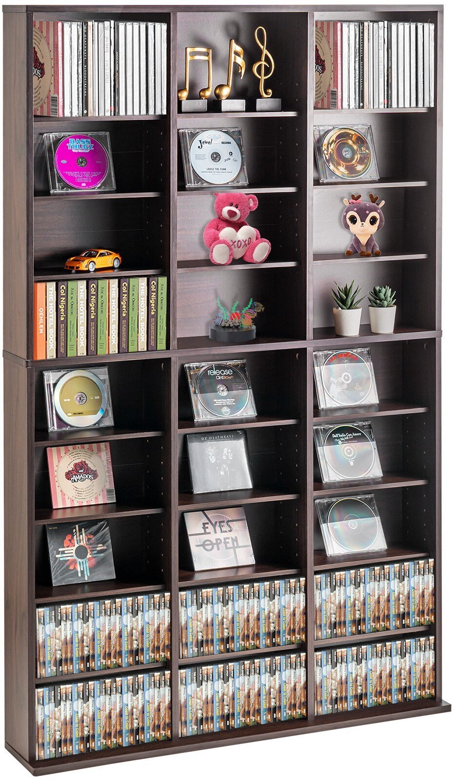 Szafka na Płyty CD/DVD z Regulowanymi Półkami 756 Płyt