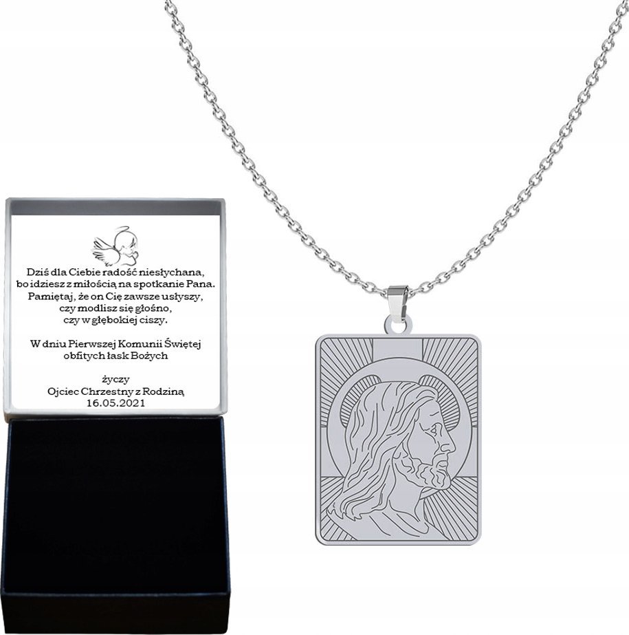 Radziszewska Jewellery Medalik Srebrny Pan Jezus Pancerka 925 Prezent Biżuteria GRAWER GRATIS