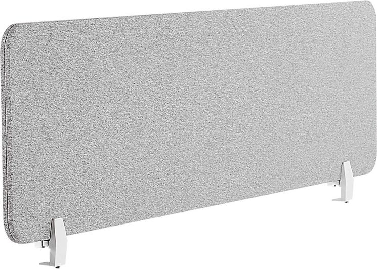 Beliani Przegroda na biurko 130 x 40 cm jasnoszara WALLY