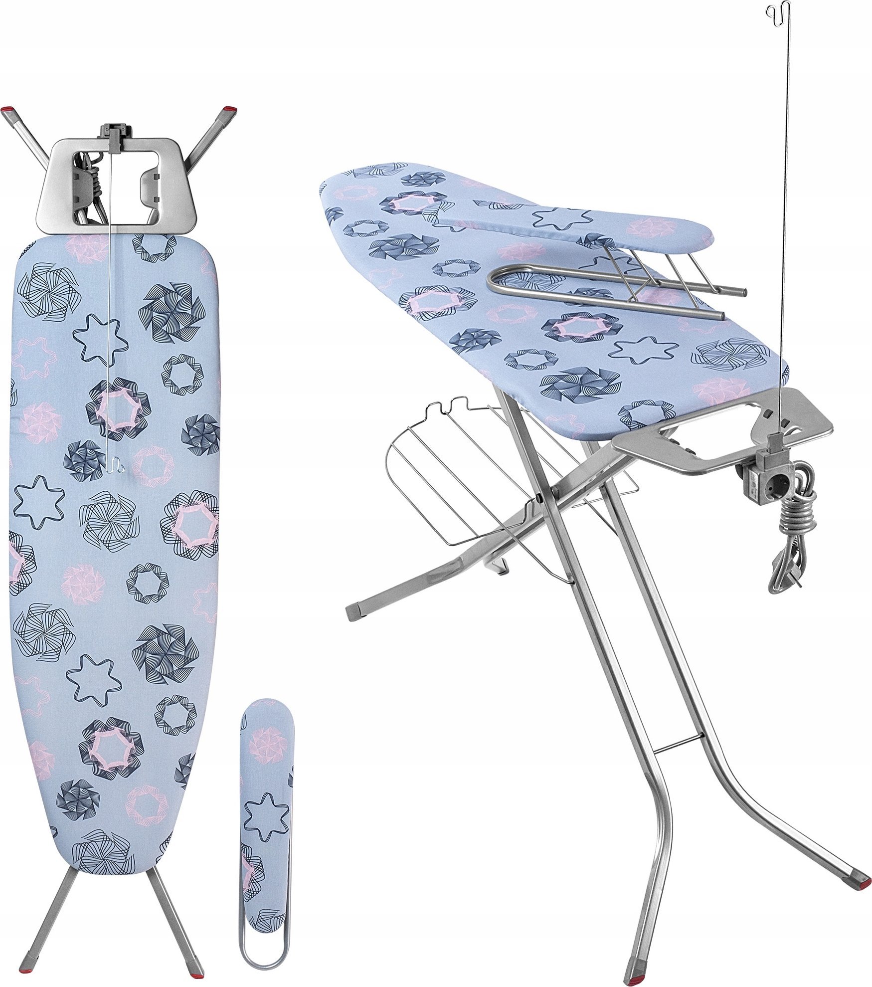 Kadax KADAX Deska Do Prasowania Z Uchwytem Gniazdem Rękawik Z Półką 120x38 cm