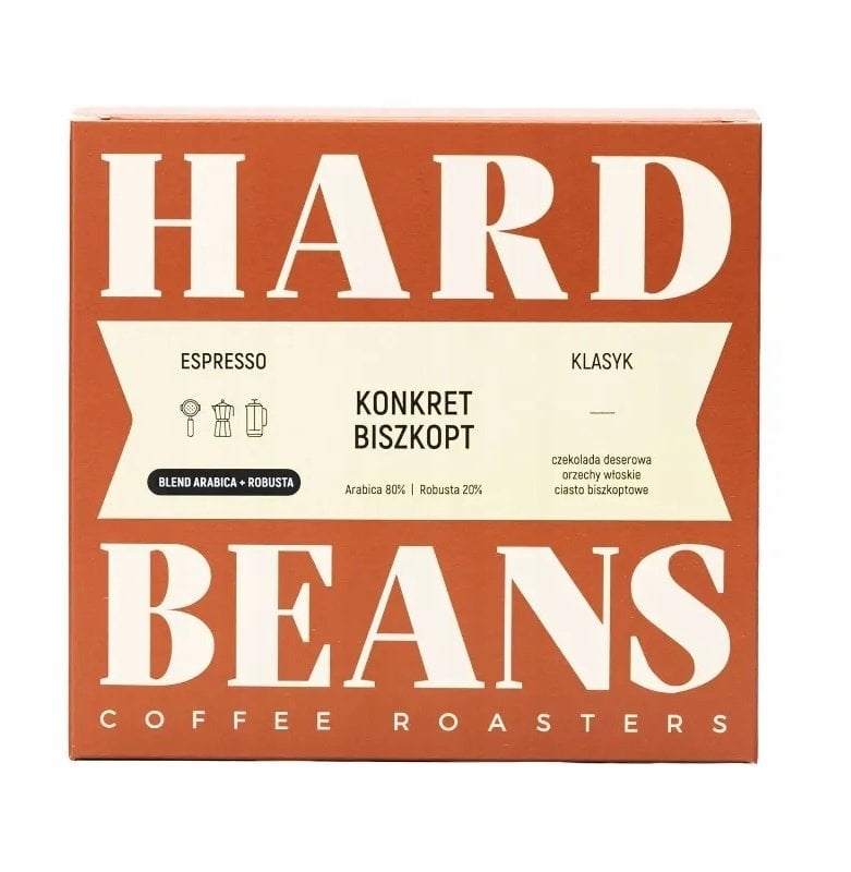 Kawa ziarnista Hard Beans Coffee Kawa ziarnista Konkret Biszkopt Espresso 250g