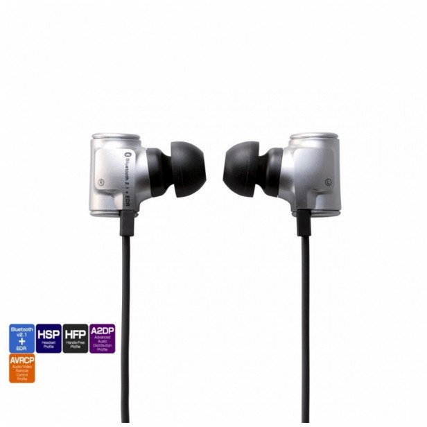 Słuchawki Stereo bluetooth z pilotem, srebrne