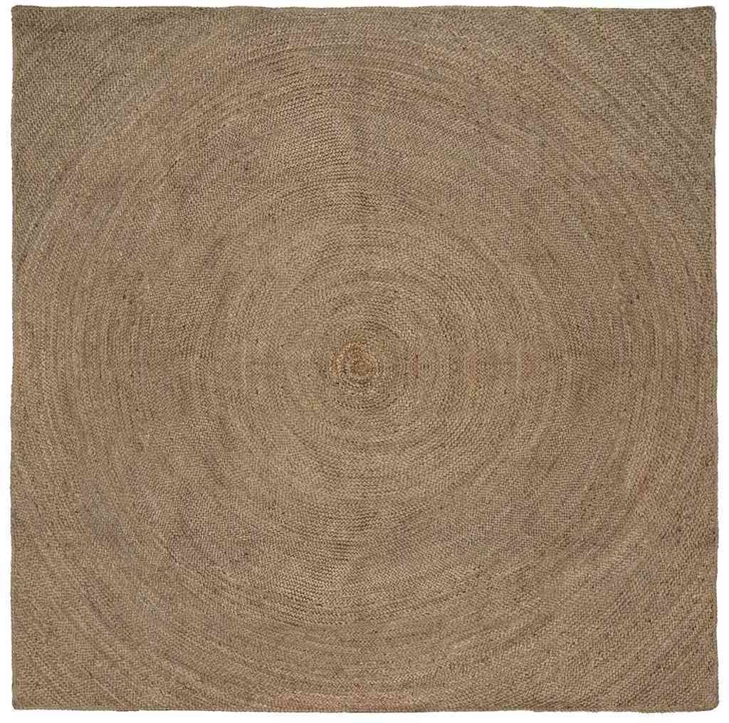 vidaXL Dywan Szary 240 x 240 cm Juta