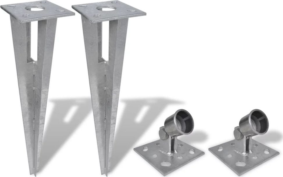 vidaXL Szpikulce do słupków wspornikowych, 2 szt., stalowe
