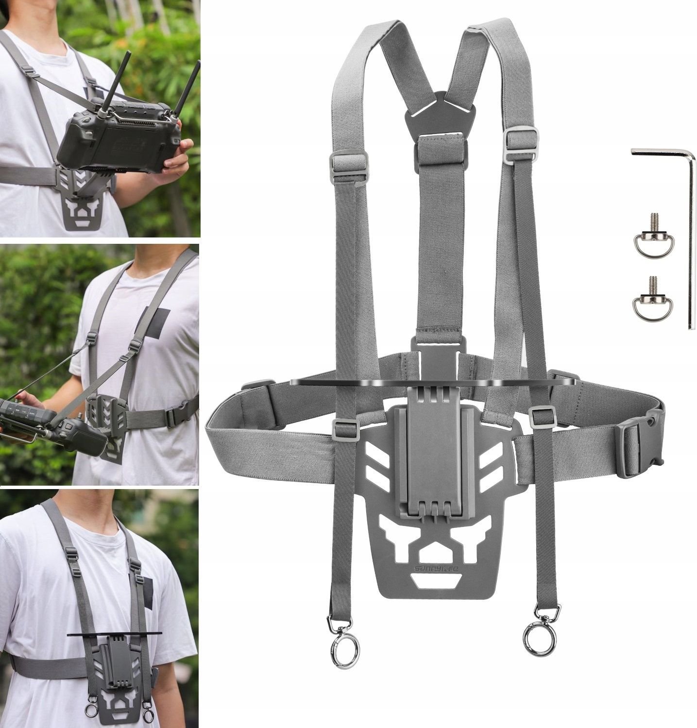 SunnyLife Szelki Uchwyt Pasek na Szyję Ramię Chest Mount do Pilota drona DJI RC PLUS / ZJ844-D