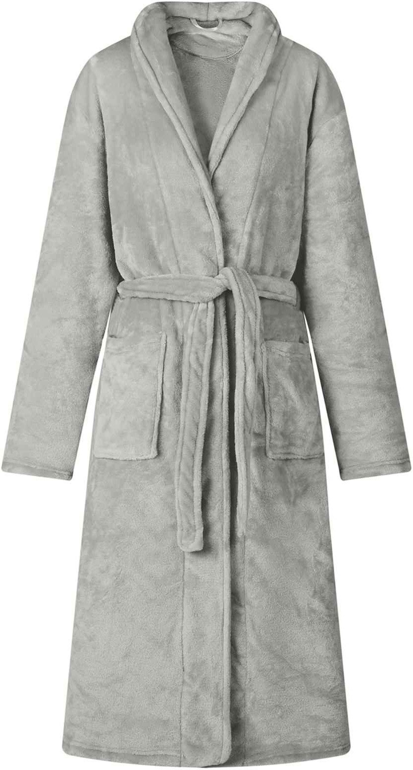 vidaXL Szlafrok bez kaptura szary xl flanela