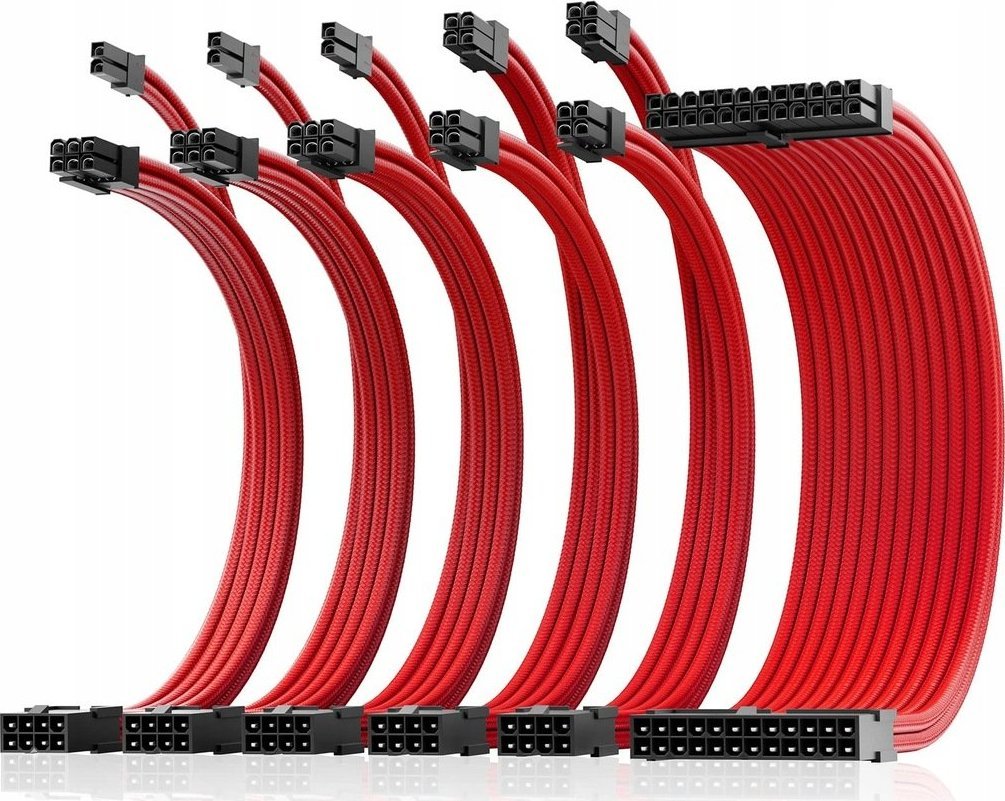 AsiaHorse Zestaw przedłużaczy do zasilacza ATX 6 KIT 16 AWG PC AsiaHorse Sleeved